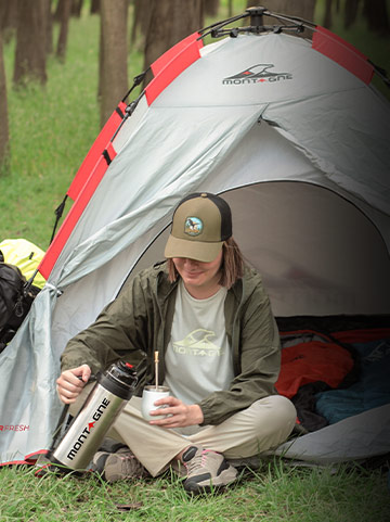 Artículos de camping, carpas, bolsas de dormir, mochilas, conservadoras, linternas